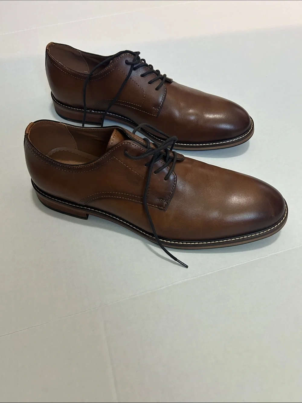 Nordstrom Cognac Brown Leather Derby Lace-Ups